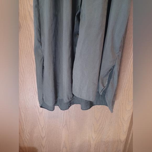 ZARA green Long Sleeve Button Front Shirt Dress Size Medium - Picture 7 of 12